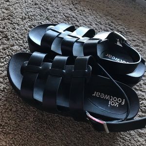 Nasty Gal Black Platform Sandals